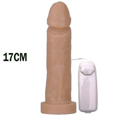 PENIS DE BORRACHA COM VIBRADOR CÔR PELE 17 X 4,0 CM