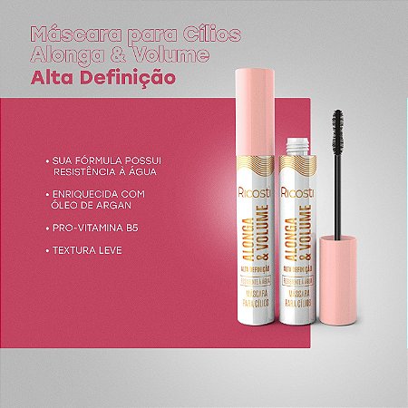 Máscara para Cílios Vegana Preta - Alonga & Volume - Alta Definição • 4ml