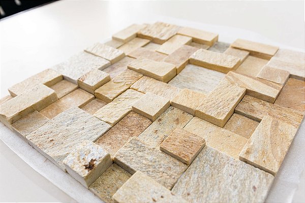 Mosaico De Pedra São Tomé Amarela 3x3; 3x6; 6x6 cm