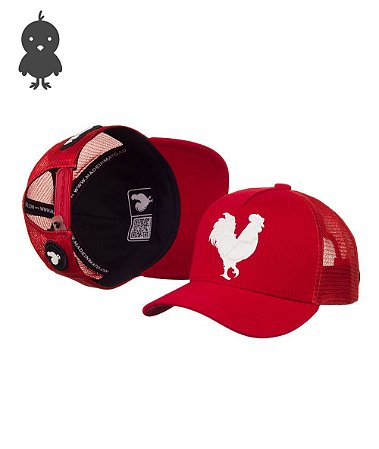 Boné Trucker New Plastisol Vermelho Infantil