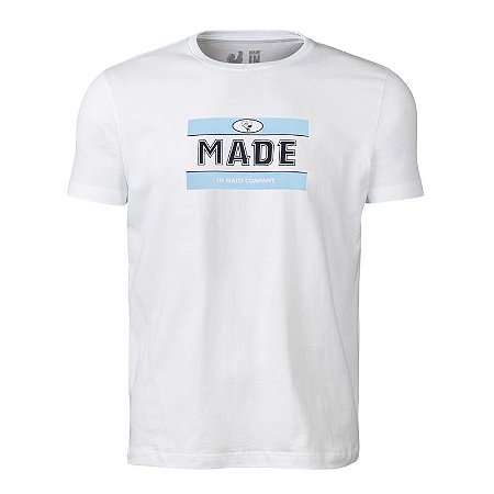 Camiseta Masculina Estampada Made in Mato Gola Careca Branco