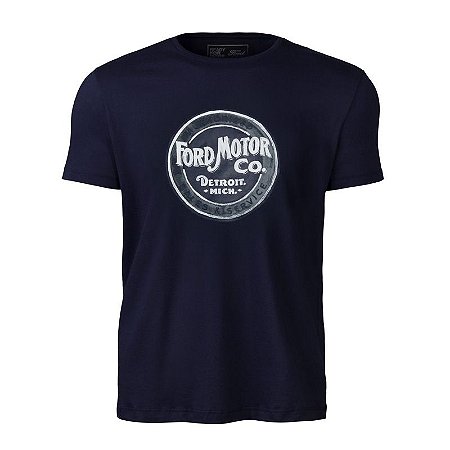 Camiseta Estampada Ford Motor Marinho