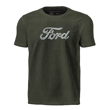 Camiseta Estampada Ford Script Stone Militar