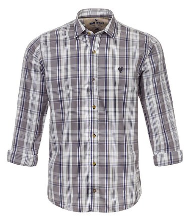 camisa xadrez cinza masculina