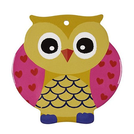 Descanso Corujinha Amarelo Dekore Ja