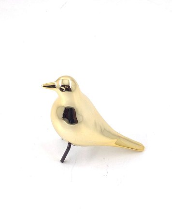 Pássaro Decorativo Dourado 9cm Nataluz