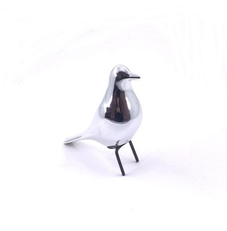 Pássaro Decorativo Prata 11cm Nataluz