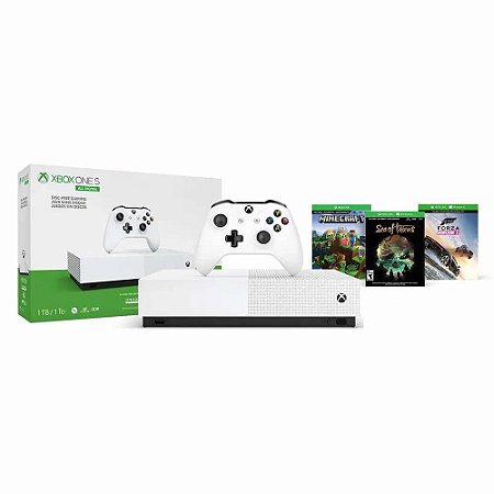 Console Xbox One S All Digital Edition - Sem disco - Minecraft, Sea of Thieves, Forza Horizon 3
