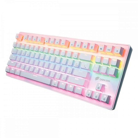 Teclado OEX Gamer Mecânico Profissional Wolf TC605 Anti-Ghosting e Backlight Rainbow