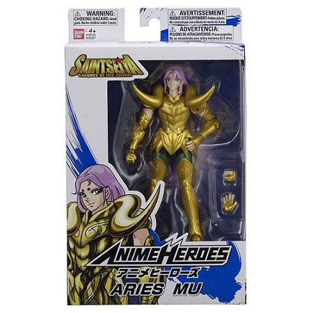 Boneco Articulado Mu de Aries - Saint Seiya Cavaleiros do Zodíaco - Anime Heroes - Bandai