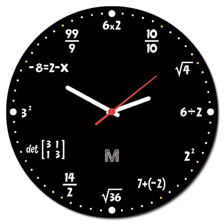 Relógio de Parede 30x30cm MANUAL DO MUNDO - Matemática