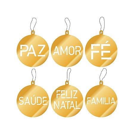 Enfeites Árvore de Natal - Palavras Positivas