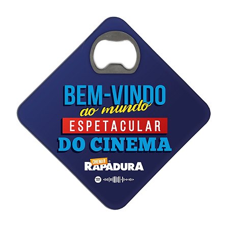 Porta Copos c/ Abridor Cinema com Rapadura - Mundo espetacular do Cinema (Azul)