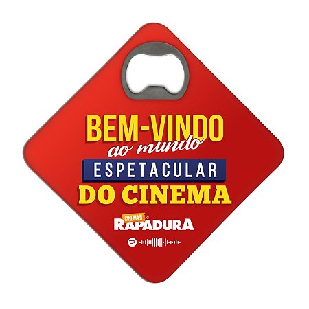 Porta Copos c/ Abridor Cinema com Rapadura - Mundo espetacular do Cinema (Vermelho)
