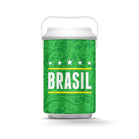 Cooler 10 Latas - Brasil Vem Hexa (Verde) Copa do Mundo