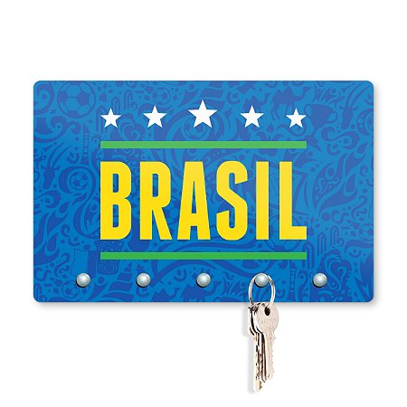 Porta Chaves 20X13 - Brasil (Azul) Copa do Mundo
