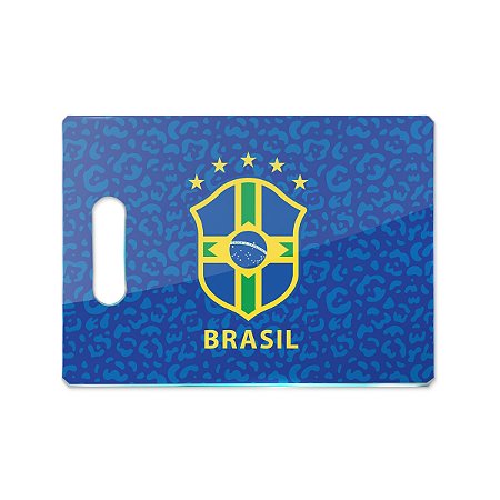 Tábua de Carne de Vidro 35x25 - Brasil Hexa Azul