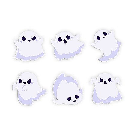 Placas Decorativas - Halloween - Fantasminhas - 6 Peças