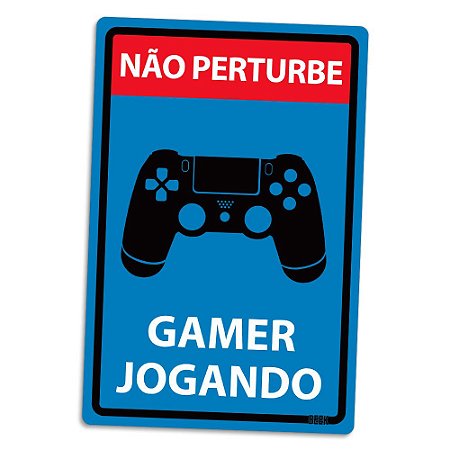 Placa Decorativa 24x16 - GAMER JOGANDO PS