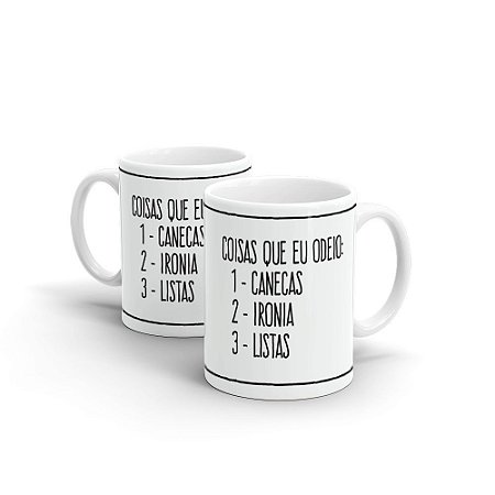 Caneca Cerâmica Branca - IRONIA