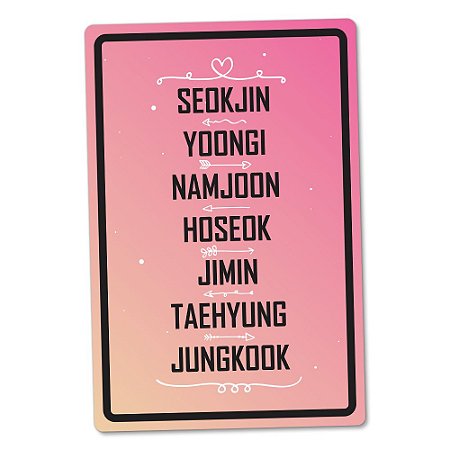 Placa Decorativa 24x16 - K-POP BTS