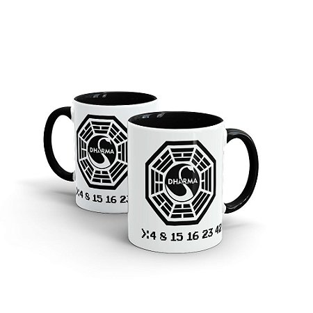 Caneca Cerâmica Interior e Alça Preta - DHARMA