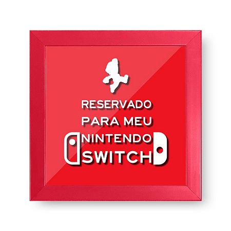 Quadro Cofre 3D 20x20 - Reservado para meu Nintendo Switch