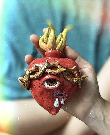 Sagrado Coração Flamejante - Peça de Parede