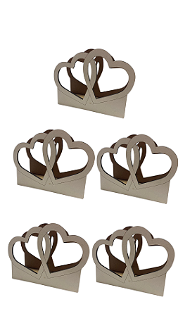 Kit Porta Guardanapo em Coração MDF