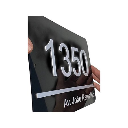 Placa Residencial em Acrílico - 40cm x 25cm