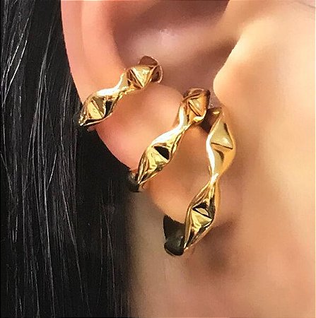 Trio Piercing Fake Juliette banhado à Ouro 18k