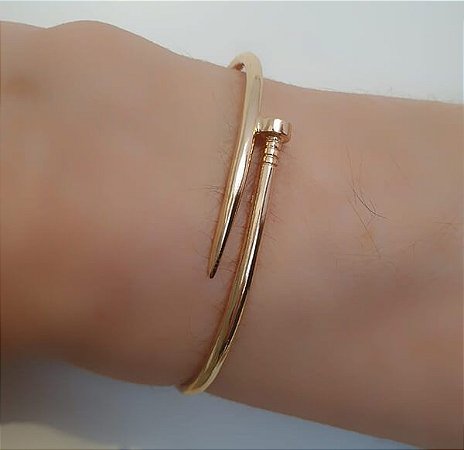 Bracelete Aberto de Prego banhado à Ouro 18k