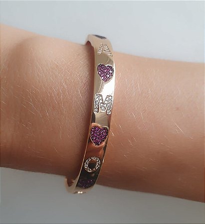 Bracelete Amor com Coração Cravejado