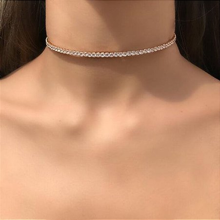 Choker Riviera banhado à Ouro 18k