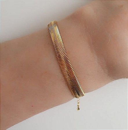 Pulseira Snake banhada à ouro 18k