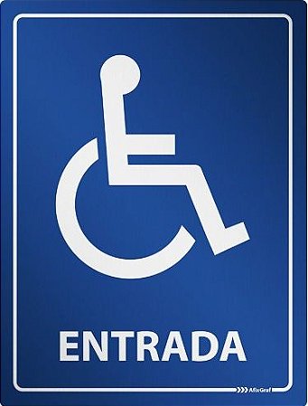 Placa Entrada Adaptada para Deficientes - Alumínio