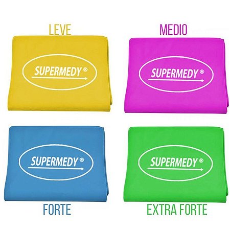 Kit 4 Faixas Elásticas para Exercícios - Supermedy