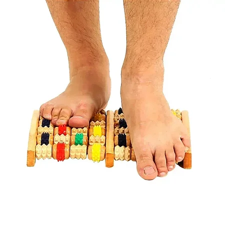 Massageador de Madeira para Pés com Esferas Terapêuticas