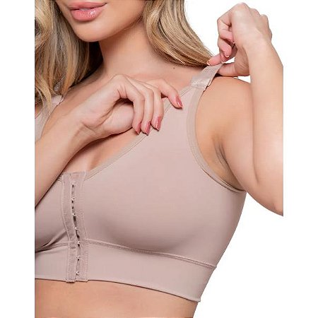 Sutiã Sem Costura com Alça Ajustável Fecho Frontal