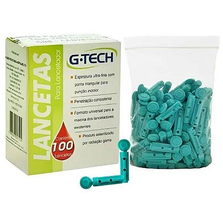 Lanceta para Lancetador G-Tech II 28G - Caixa com 100