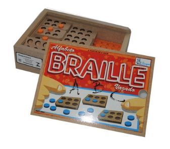 Alfabeto Braille Vazado Madeira