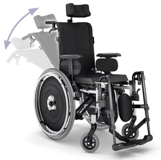 Cadeira de Rodas Reclinável AVD com Cinto Peiteira  - PRETO - 40 CM