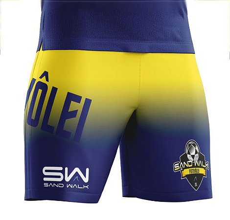 Shorts Masculino | Modelo Treino | Amarelo e azul