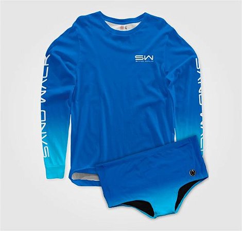 Conjunto Infantil | Sunga e Manga Longa | Azul - Sand Walk Brasil, a marca  dos esportes de areia