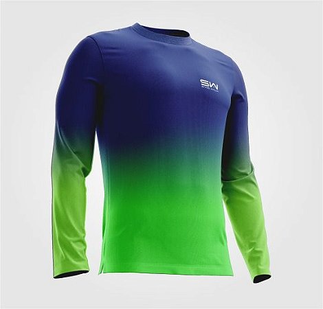 Camisa Térmica | Manga Longa | Beach Tennis| Azul e Verde - Sand Walk  Brasil, a marca dos esportes de areia