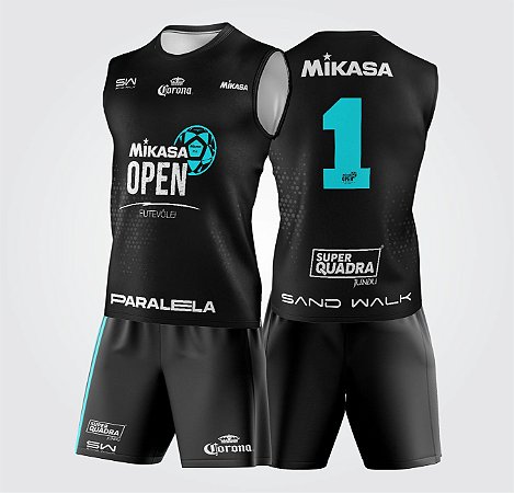 Conjunto Regata e Shorts |PRETO |  MIKASA OPEN - ETAPA SÃO PAULO