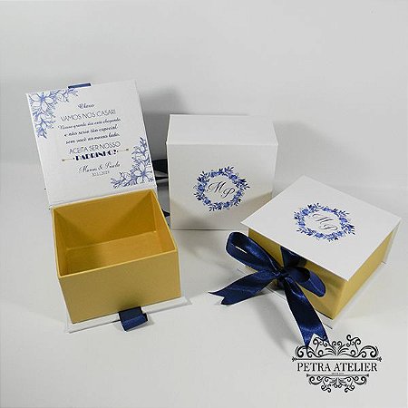 Caixa Padrinhos Perolada - tam:10,5x10,5x6cm