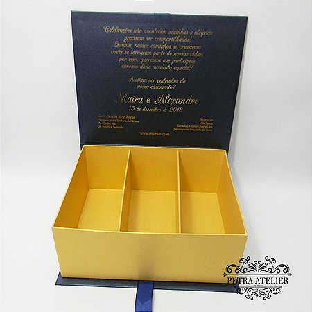 Caixa de Padrinhos com divisórias tam:25x18x8cm