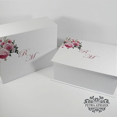 Caixa grande para padrinhos branca tam:25x18x8cm