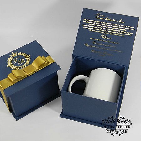 Caixa Padrinhos para 1 caneca - tam:12x10,5x9,5cm